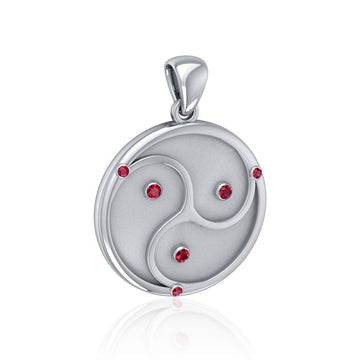 World Triad Silver Pendant with Gemstone TPD5156 - Jewelry